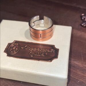 ✨ Copper and Silver Geometric Jewelry Ring
